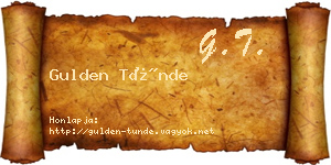 Gulden Tünde névjegykártya